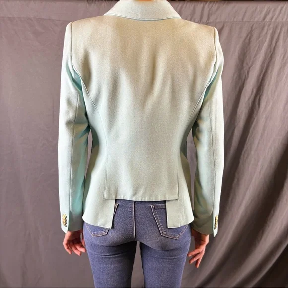 Smythe Classic Duchess Blazer in Aqua | Size 12 - Picture 4 of 6